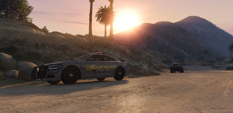 BCSO Department Photo - Unit 3541 on patrol at sunset